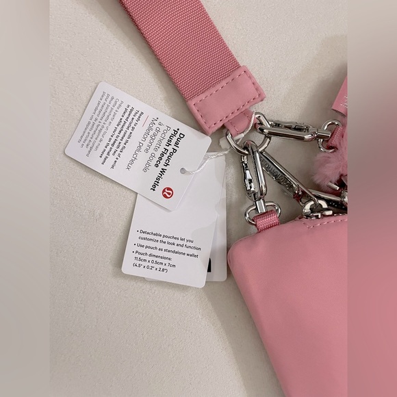 NWT Lululemon Dual Pouch Wristlet Plush Fleece Pink Tide